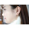 gold plated rhinestone glazed kiss ear stud E-0504