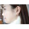 gold plated rhinestone glazed kiss ear stud E-0504