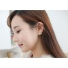 gold plated rhinestone glazed kiss ear stud E-0504