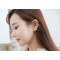 gold plated rhinestone glazed kiss ear stud E-0504