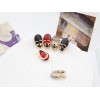 gold plated crystal skull ear stud E-1087