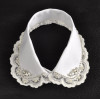 white rhinestone crystal pearl lace flower collar N-2064