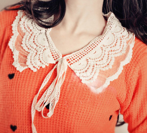 Korean Style double deck lace voile hollow out collar necklace N-2038
