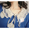 Korean Style double deck lace voile hollow out collar necklace N-2038