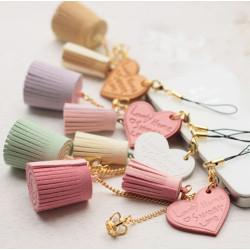 Korean Style gold plated chain love heart crown zircon flower pendant mobile key holder W-0002
