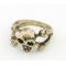 vintage style 2 pieces bronze skull ring #7 R-0048