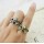 vintage style 2 pieces bronze skull ring #7 R-0048