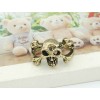 vintage style 2 pieces bronze skull ring #7 R-0048