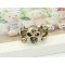 vintage style 2 pieces bronze skull ring #7 R-0048