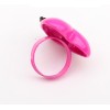 Afanti black mustache purple deep pink heart ring R-0659