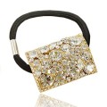 Gold Plated Rhinestone Crystal Hair Holder F-0091