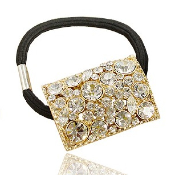Gold Plated Rhinestone Crystal Hair Holder F-0091