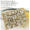 Gold Plated Rhinestone Crystal Hair Holder F-0091