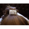 Gold Plated Rhinestone Crystal Hair Holder F-0091