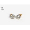 cute gold plated rhinestone flower ear stud E-0013