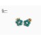 cute gold plated rhinestone flower ear stud E-0013