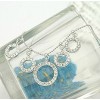silver plated rhinestone circle fringe anklet B-0046