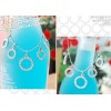 silver plated rhinestone circle fringe anklet B-0046