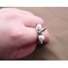 wholesale 2 pieces 2 colors PUNK pearl rivet ring R-0144