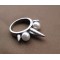 wholesale 2 pieces 2 colors PUNK pearl rivet ring R-0144