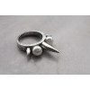 wholesale 2 pieces 2 colors PUNK pearl rivet ring R-0144