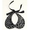 fashion black cotton velvet clear beads faux gem collar silk chain necklace N-2032