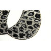 fashion black cotton velvet clear beads faux gem collar silk chain necklace N-2032