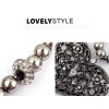 2Colros Vintage Style Rhinestone Flower Beads Heart Necklace N-4816