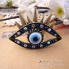 Punk style Vintage Bronze Alloy Colorful Rhinestone Eyelashes Eye Revit Ring Adjustable R-0196