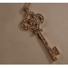 New coming rose gold/Silver plated clear rhinestone key pendant necklace N-4777