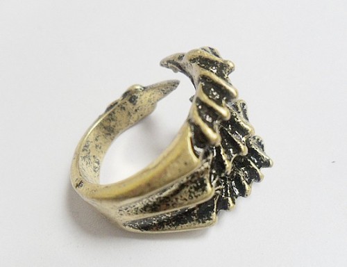 Vintage Style Bronze Eagle Claw shape ring R-1020