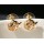 gold tone hollow out crystal fish earring E-0634