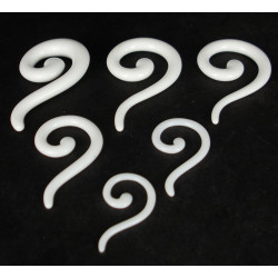 Lot 12 pcs Wholesale White Acrylic Spiral expander stretcher Kit Ear Plug Piercing I-0003