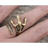 2Pcs 2Colors Retro Style Punk Eagle Claw Ring #7 R-1011