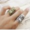 2Pcs 2Colors Retro Style Punk Crocodile Head Ring #7 R-0672