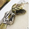 2Pcs 2Colors Retro Style Punk Crocodile Head Ring #7 R-0672
