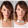 gold plated alloy punk style choker necklace N-2010
