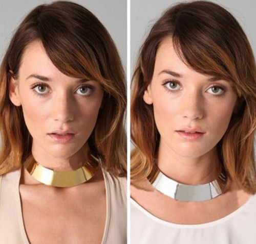 gold plated alloy punk style choker necklace N-2010