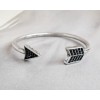 vintage style silver gold love arrow bangle B-0160