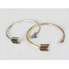 vintage style silver gold love arrow bangle B-0160