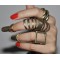 simple Punk style  3 pieces 3colors Fingernail Ring R-1022