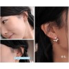 2Color Optional Gold Colorful Rhinestone Love Glazed Flower Ear Stud Earrings E-0502