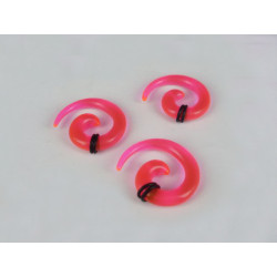 Pink Acrylic Spiral Taper Horn Snail Stretcher expander Piercing I-0009