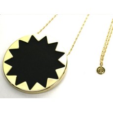 Top Fahsion Subflower Leather & Shell Round Pendant Necklace