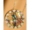 Top Fahsion Subflower Leather & Shell Round Pendant Necklace