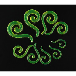 Lot 12 Pcs Wholesale Size Selectable Green Acrylic Question Marks Ear Piercing I-0002