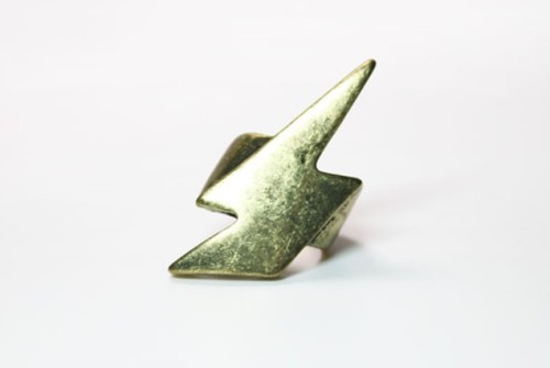 Punk style Cool 3colors Vintage silver/Bronze Gold plated Lightning Flash Ring R-0148