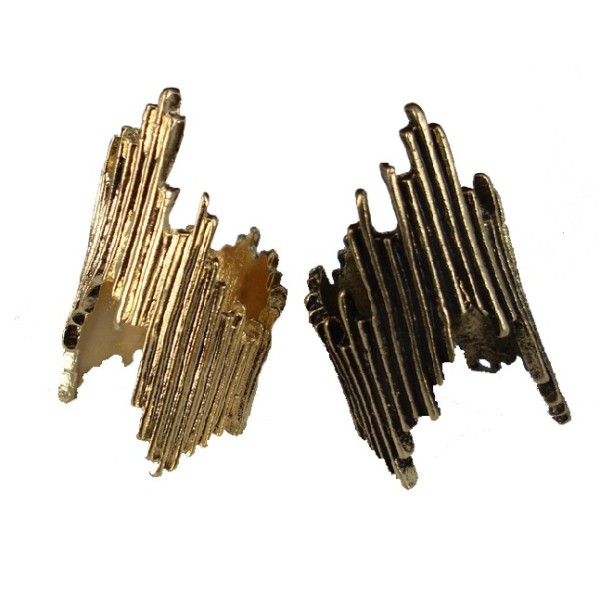 Punk style Cool 2PCs 2colors Vintage Bronze Gold plated Edging Ring #6