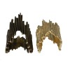 Punk style Cool 2PCs 2colors Vintage Bronze Gold plated Edging Ring #6