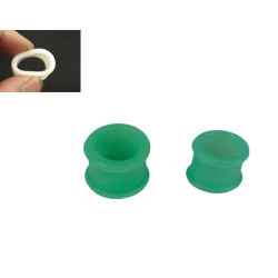 I-0047 12pcs 14mm Green Ear Tunnel Flare Plug Expander Silicone Piercing Jewelry